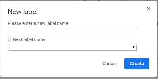 The New label text box gmail how to make emails go to a specific folder