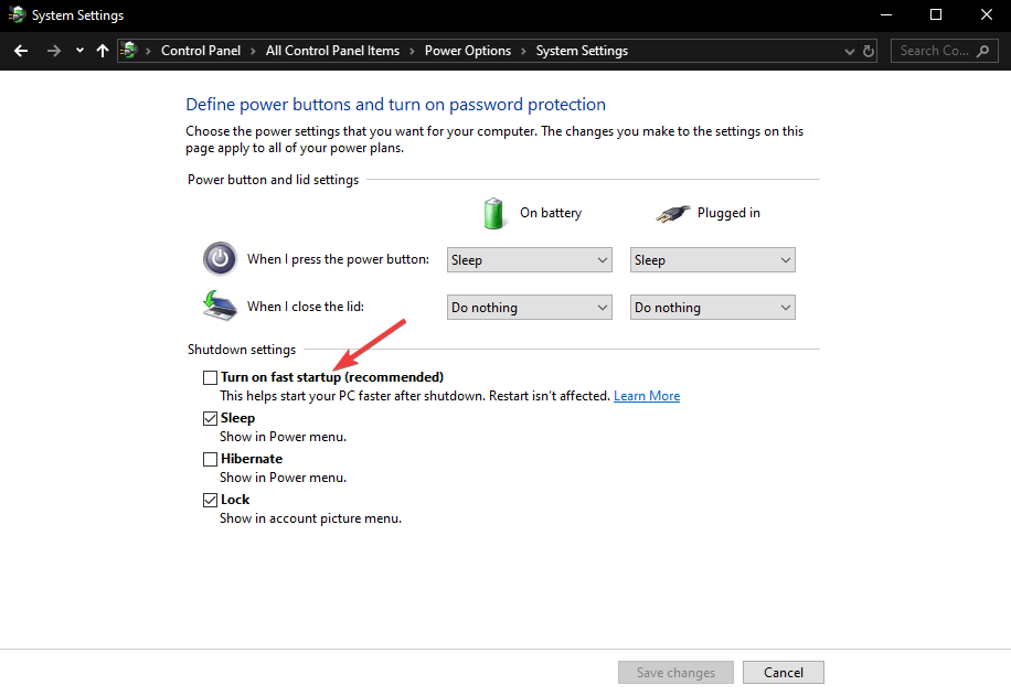 Turn on fast startup option - Your computer has a fix in progress Norton