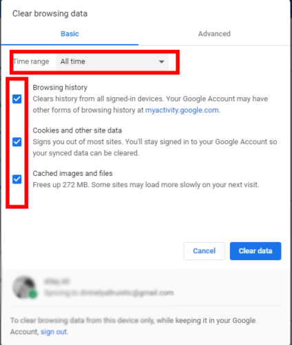 Browsing History Will Not Clear clear data google chrome
