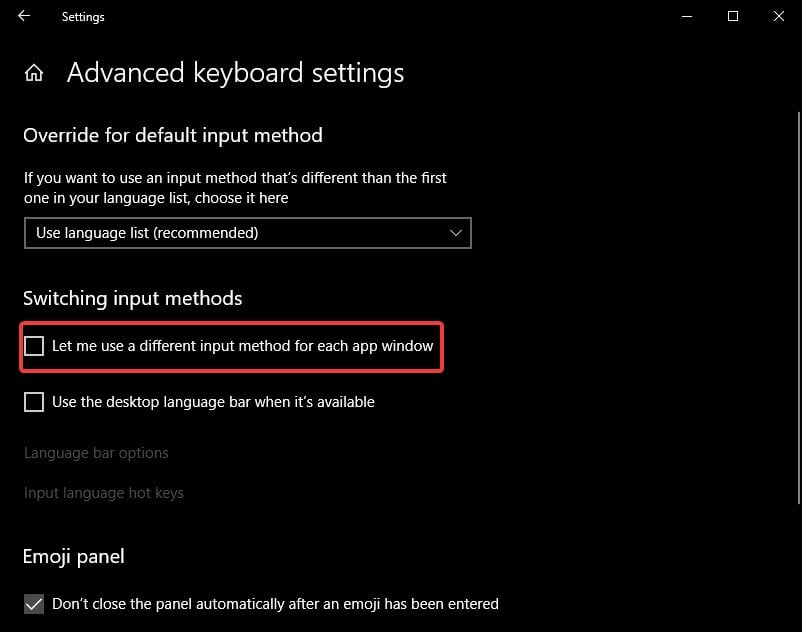 advanced keyboard settings - windows keeps automatically adding en-us keyboard layout