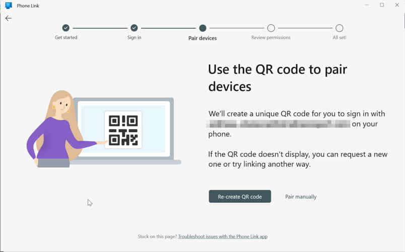 click to connect android to pc with qr code