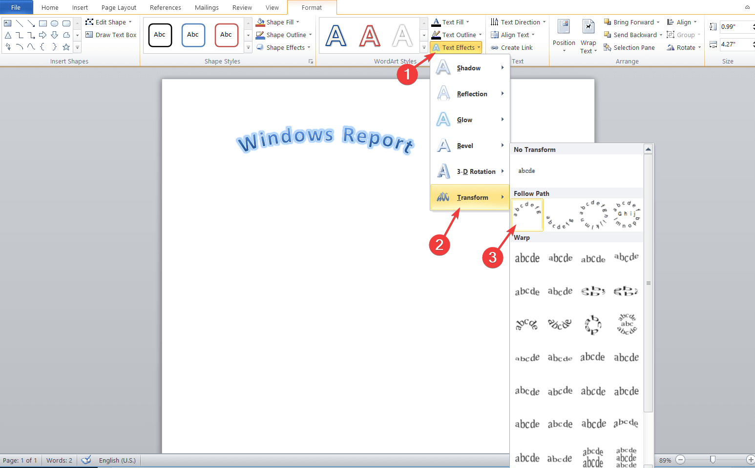 How To Curve Text In Word 2019