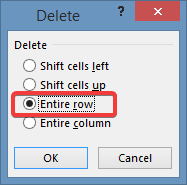 select entire row delete multiple rows in excel 