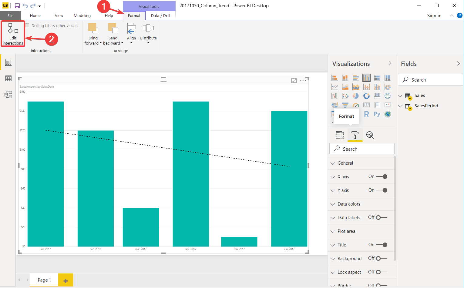 Edit Interactions Power Bi