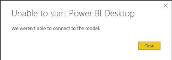 power bi unable to start