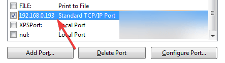 select file type printer cannot be contacted over the network