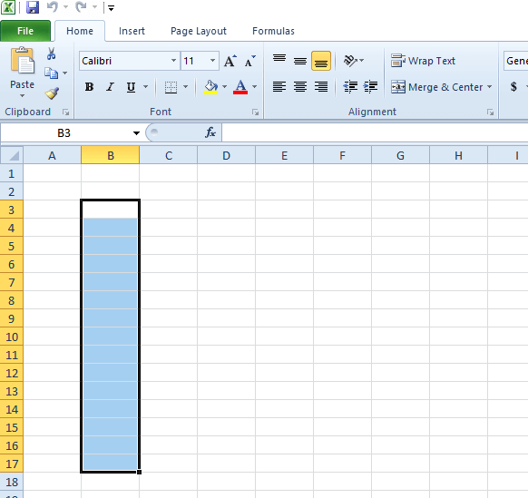 excel select cells
