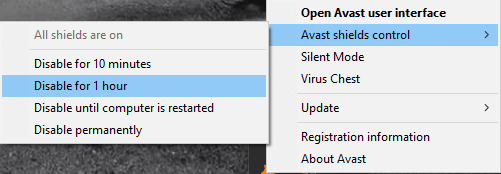 Avast shield controls how to fix error 1713 windows 10