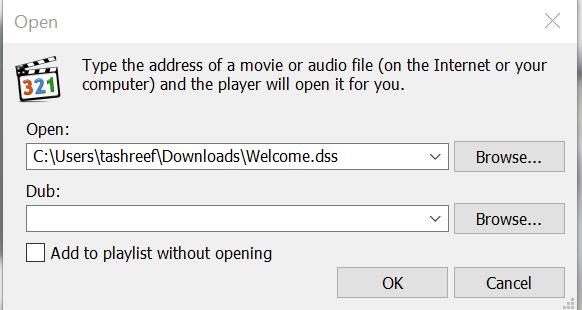 play a DSS file on Windows