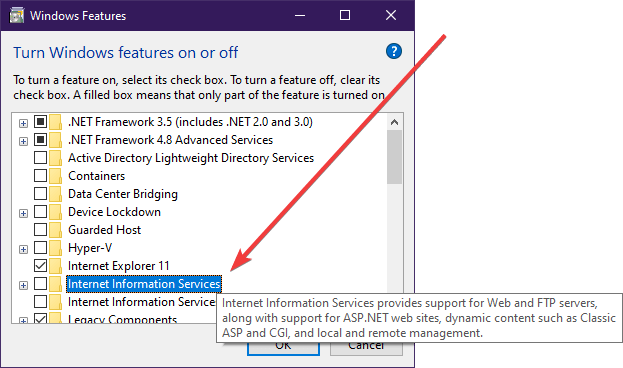 Delete IIS windows update error