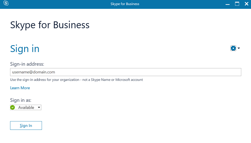 address you typed is not valid Skype for Business
