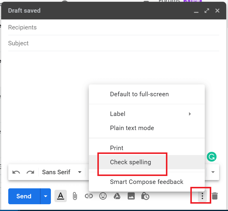 my outlook 365 has no spell check