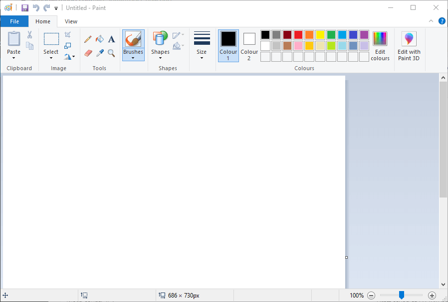 The MS Paint window how to add grid lines in paint