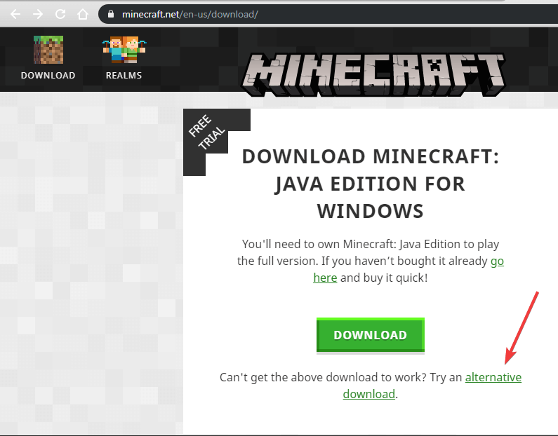 Minecraft Alternative Downloads for Java