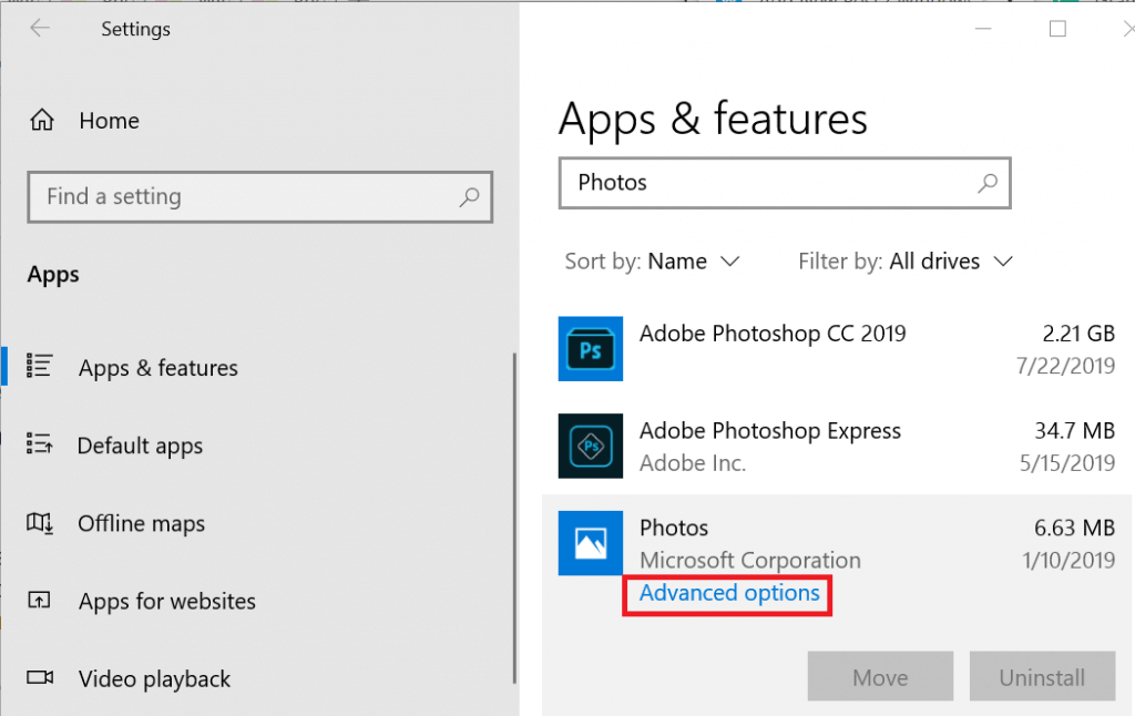 Windows 10 Photos app video export stuck