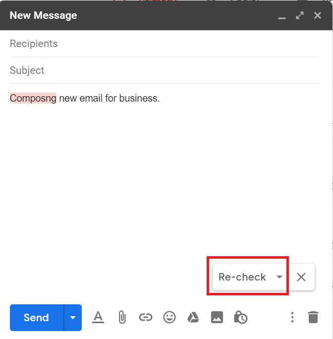 Gmail not checking spelling