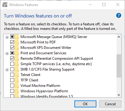 Windows Features windows server not showing up in network
