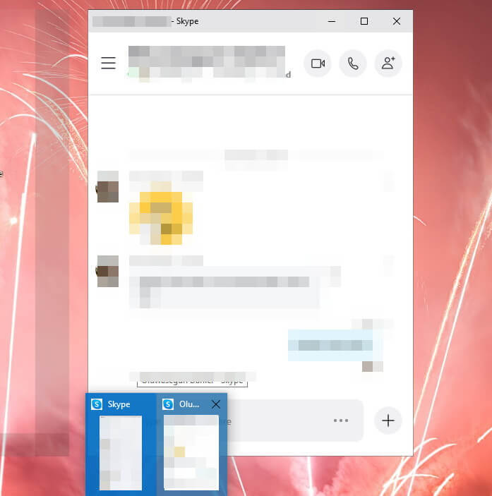 Skype's thumbnail previews how to regroup windows in skype