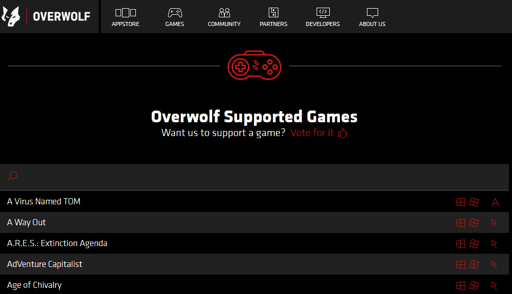 Overwolf's supported games page overwolf won't stay on top