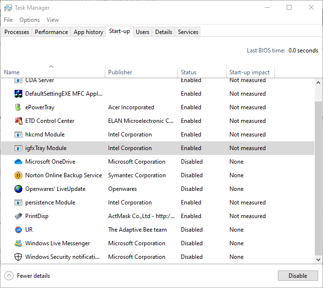 Task Manager sky go not working windows 10