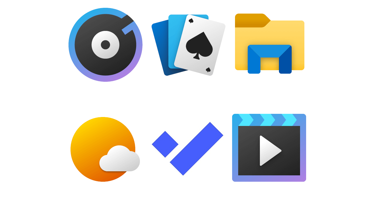 new Windows 10 colourful redesigned icons