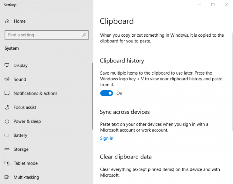 windows 10 clipboard history stopped working