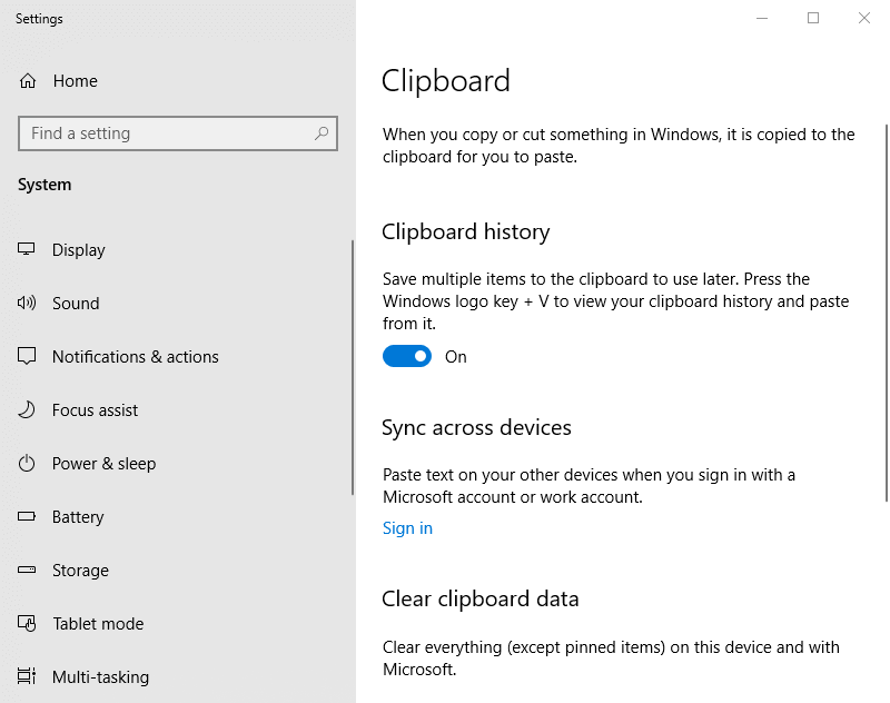 Clipboard history option windows 10 clipboard history not working