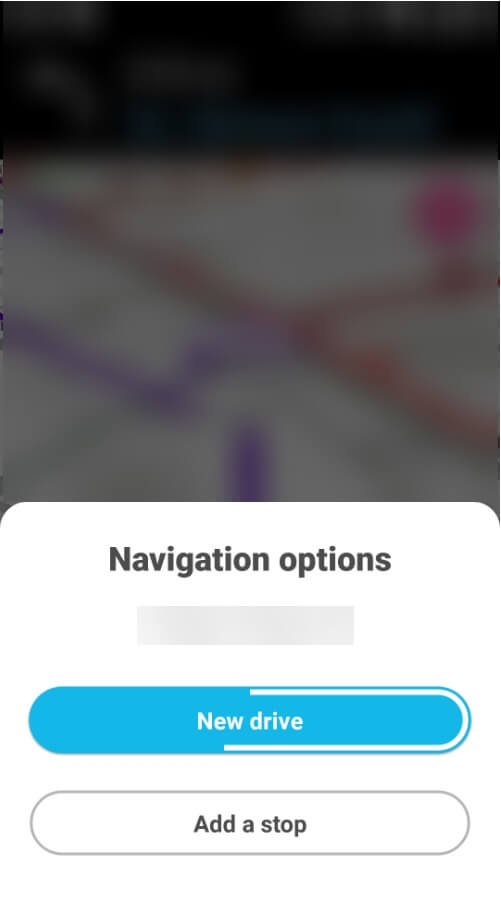 add a stop in waze by starting a new route
