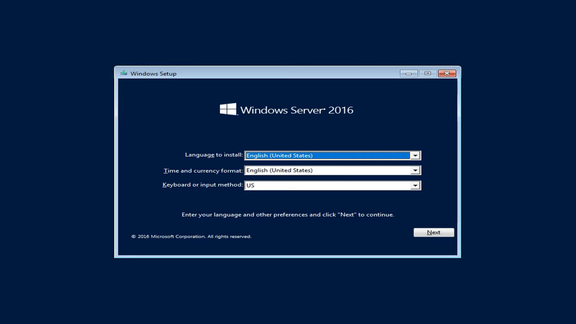 Windows Server 2016 setup window how to repair windows server 