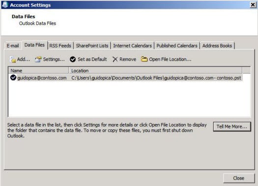 Data File tab outlook the drive that contains your data file is out of disk space
