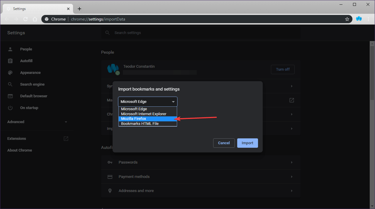 How to import Mozilla Firefox bookmarks into Google Chrome