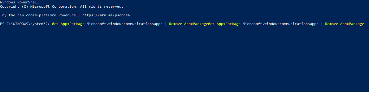 powershell uninstall apps command line