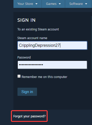 House Password on Steam