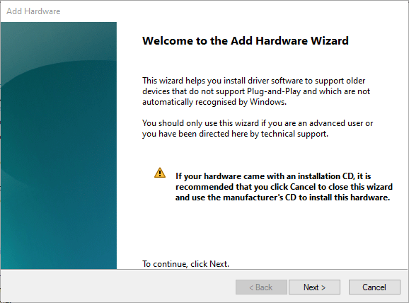 Add Hardware window device manager add com port