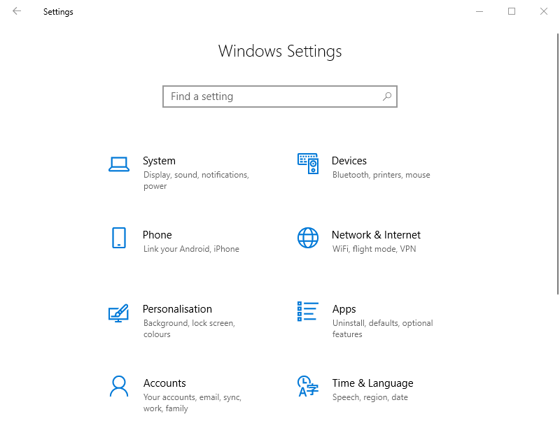 The Settings app how to sync devices with Microsoft Intune