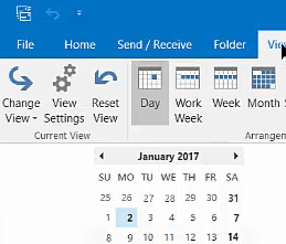 The View Settings button outlook the duration of the appointment must be shorter