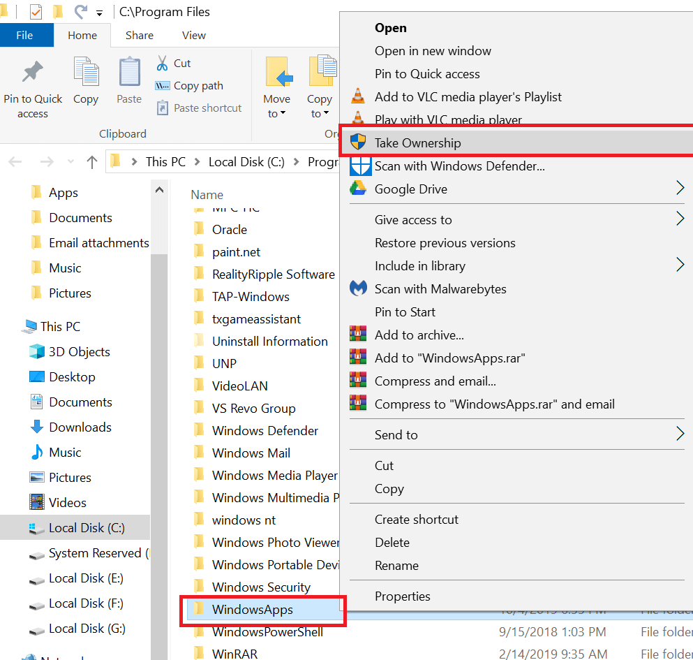 can't access Windowsapp folder