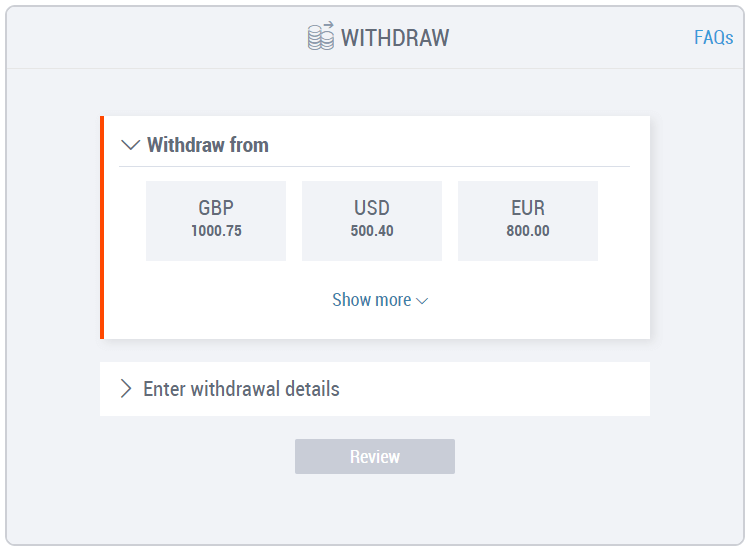 Payoneer withdraw details