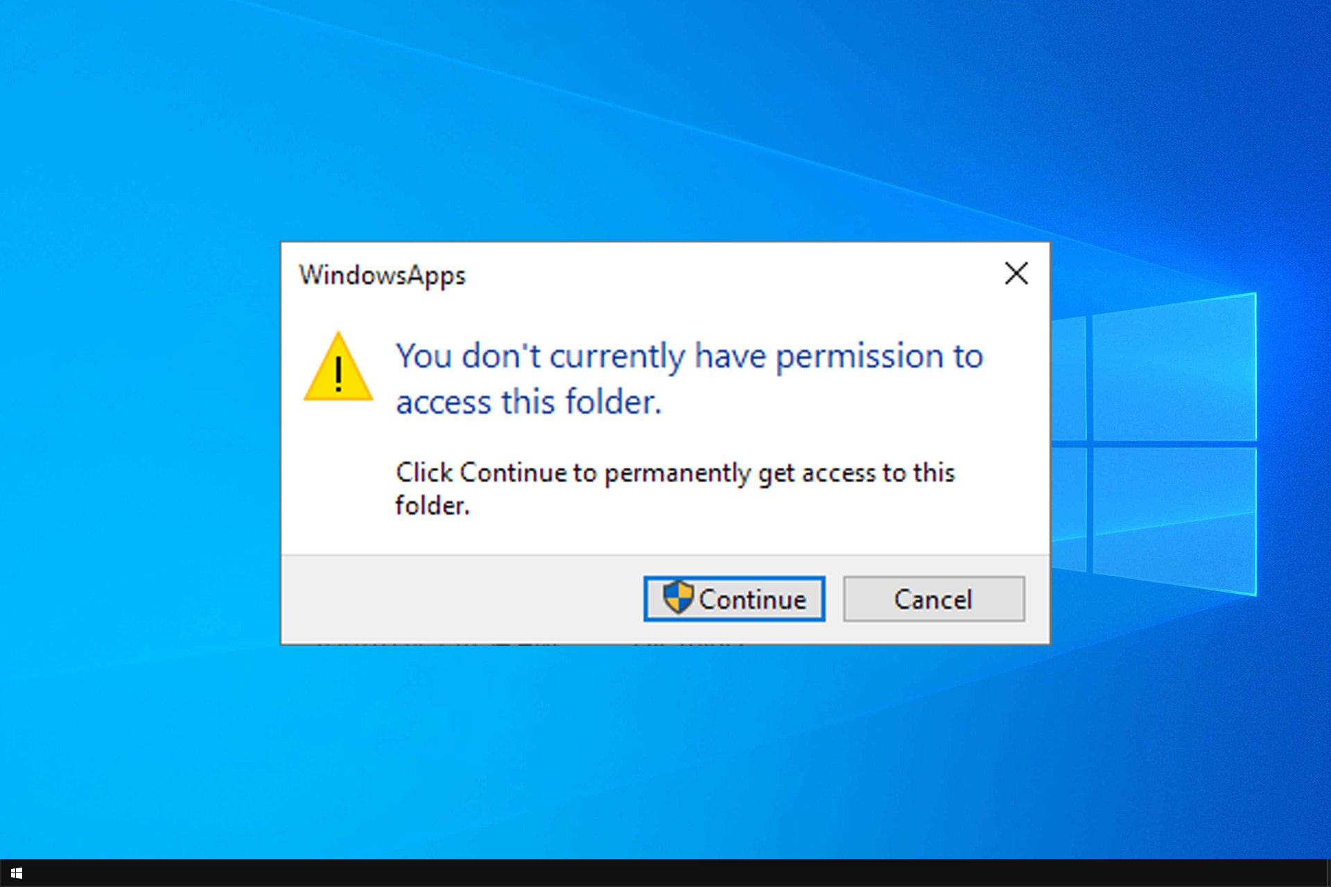 can't access windowsapps folder