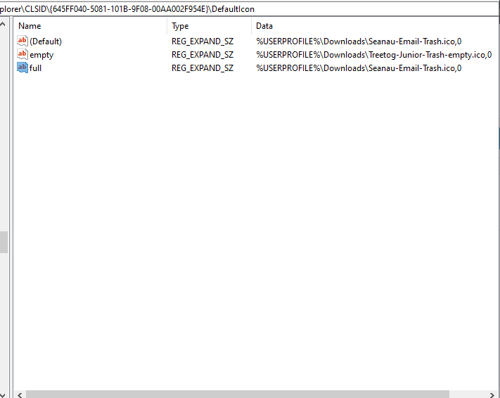 Edited DefaultIcon strings windows 10 custom recycle bin icon not refreshing