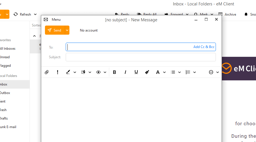 new email em client review