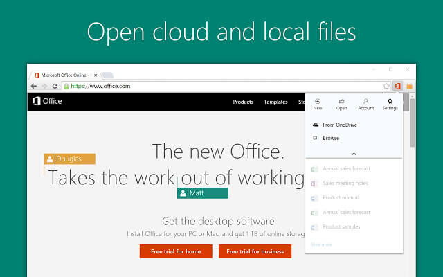 office chrome extension how to display office document in browser