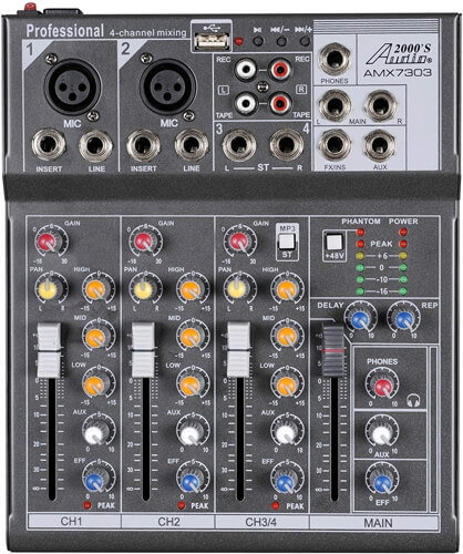 Audio2000'S AMX7303 best audio mixers for music and karaoke 