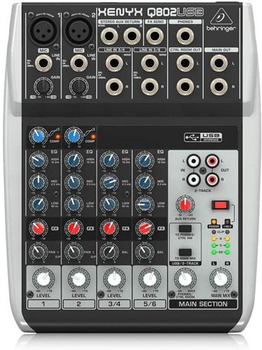Behringer Xenyx Q802USB best audio mixers for music and karaoke 