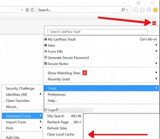 How to clear Lastpass cache