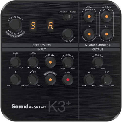 Creative Sound Blaster K3+ best small audio mixer with effects