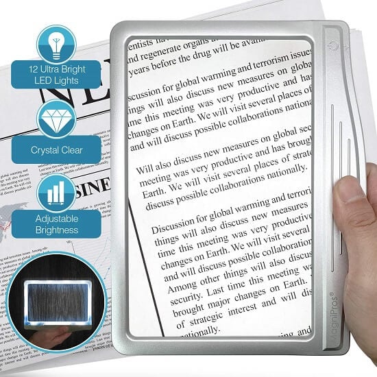 MagniPros 3X Large Ultra Bright LED Page Magnifier