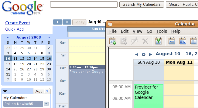 Provider for Google Calendar