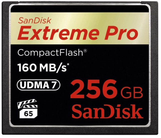 memory cards for dslr SanDisk Extreme PRO 256GB CompactFlash