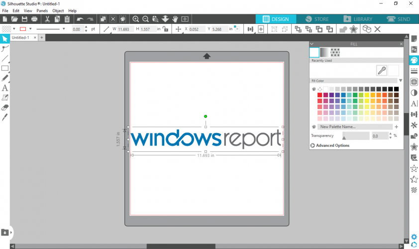 The main window of Silhouette Studio Basic Edition